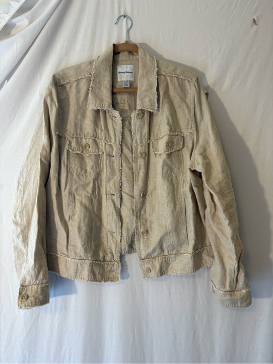 Tommy Bahama Jackets & Blazers - Tommy Bahama Beige Lightweight 100% Linen Button-Front Shirt Jacket